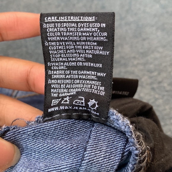 ‼️SOLD Wax Jean Butt I Love You Dark Blue Denim High Waisted Skinny Jeans Size 3 - Picture 6 of 12